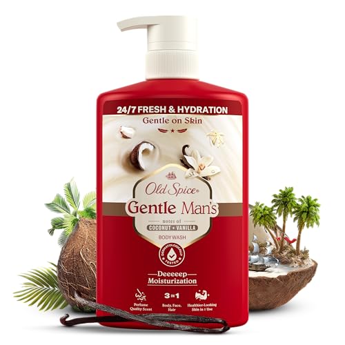 Old Spice Gentle Man's Coconut + Vanilla 3w1 - żel pod prysznic i szampon dla mężczyzn, 800 ml (Prime)