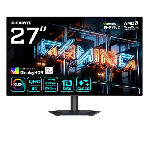 GIGABYTE MO27Q28GR WOLED monitor do gier 27" QHD - 2560 x 1440, 280Hz, 0,03ms, 335 CD/m², Display HDR True Black 500