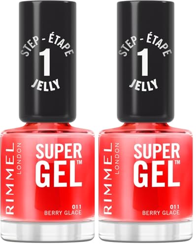 Rimmel London Smalto Unghie Super Gel, 12 ml, Jelly Gloss, 11 Berry Glace (Confezione da 2)