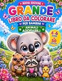 Grande libro da colorare per bambini 4-6 anni. 50 adorabili animali