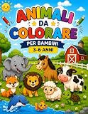 Simpatico libro da colorare per bambini 3-6 anni con animali
