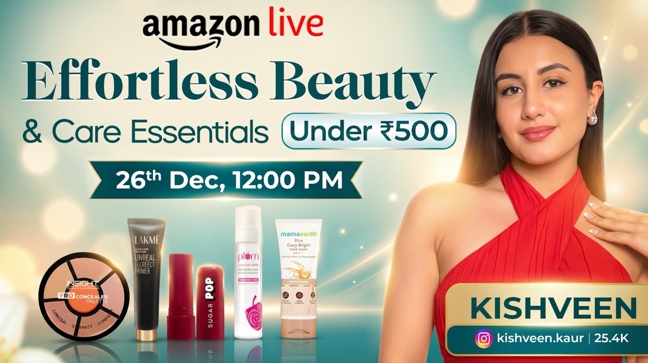 Watch Effortless Beauty & Care Essentials Under ₹500 on Amazon Live
