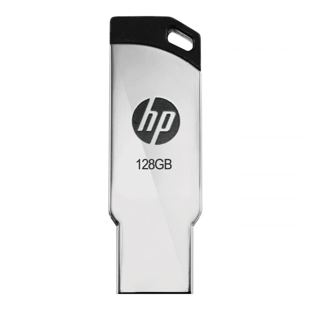 HP v236w 128GB USB 2.0 Flash Drive/Pen Drive, Metal Silver