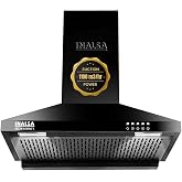 INALSA Pyramid Shape Wall Mount Kitchen Chimney 60 cm|1100 m³/hr Powerful Suction|Ekon 60BKFL