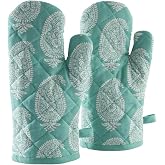 AmazonBrand - Solimo 100% Cotton Padded Oven Gloves Pai...