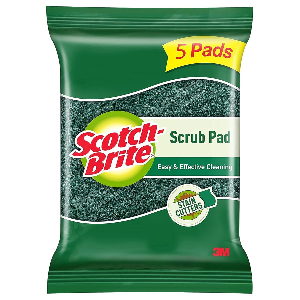 Scotch-Brite Scrub Pad (Pack of 5)|Green Scrubber for Everyday Kitchen Use