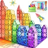 Coodoo Magnetic Tiles Kids Toys STEM Magnet for Toddler Magnetic Blocks Building Toys Preschool Learning Sensory Montessori for 3+ Year Old Boys and G