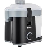 amazon basics 450 W CENTRIFUGAL JUICER WITH PUSHER | REMOVABLE PULP CONTAINER | SS MESH FILTER & 3 SPEED SETTINGS I FOR JUICING FRUITS | VEGITABLES & MORE | ISI-MARKED | BLACK 450 Watts