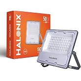 Halonix Aluminium 50W Waterproof Outdoor led Flood Light|Halogen Light, Focus Light for Garage, Parking, Shop -(Cool White)-Pack of 1|Short Circuit &