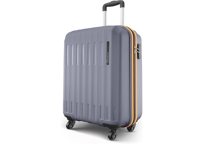 Safari Genius Alley 55cm Cabin Trolley Bag Hard Case Polypropylene, 4 Spinner Wheels, 360 Degree Wheeling Carry on Luggage, Travel Bag, Suitcase, Trolley Bags, Flintstone Softline (Grey)