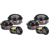 MILTON Ernesto Inner Stainless Steel Jr. Casserole Set of 3 (420 ml, 850 ml, 1.43 litres), Grey | Easy to Carry | Serving | Stackable (Pack of 2)