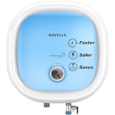 Havells All New Adonia Spin 10L 5 Star Storage Water Heater(Geyser)|Faster Heating|Safe to use|Saves electricity|Feroglas Coated Anti Rust Tank| Temp.