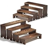 2 Set Wooden Tiered Risers Display Stands for Vendor Ev...