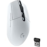 Logitech G304 Lightspeed Wireless Gaming Mouse, Hero Sensor, 12,000 DPI, Lightweight- White