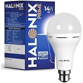 Halonix 14W Emergency Bulb | Rechargeable For Power Cuts Backup : 4Hrs Cool Day Light Pack Of 1 Light, B22D, Led