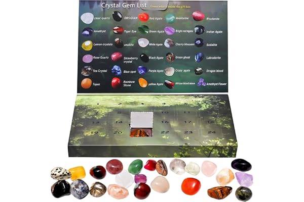24 Pcs Crystal Gift Box Mixed Natural Gem Stones Set Healing Crystals