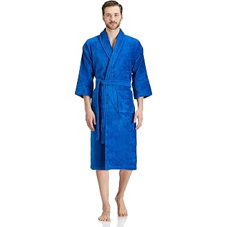 Amazon Brand - Solimo 100% Cotton Unisex Bathrobe, Turk...