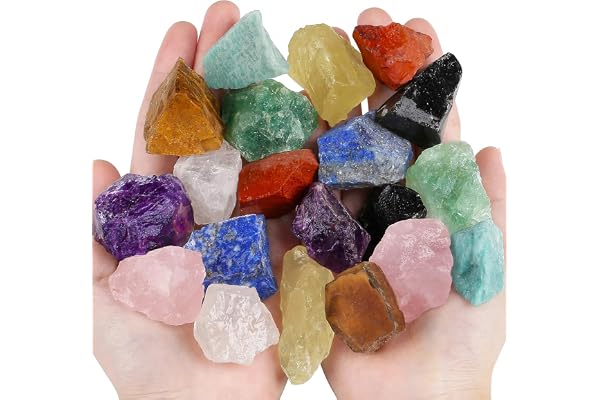 QINJIEJIE Crystals 10Pcs Large Crystal 200G Healing Crystals | Gemstones Bulk Raw Stone Set Rough Stones Energy Protection Fountain Rocks Decoration Reiki Meditation Crystals for Beginners