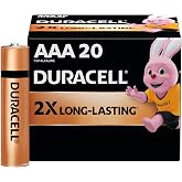 Duracell Alkaline AAA Battery, Pack of 20, Everyday Devices, Remote, Toy, Clock